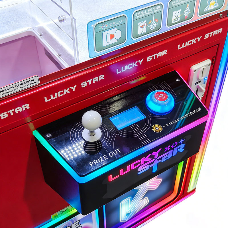 Máquina de clip de suerte pequeña máquina de regalos de luces de color brillante comercial centro comercial de juegos de videojuegos de la ciudad de monedas escanear códigos para atrapar la máquina de regalos