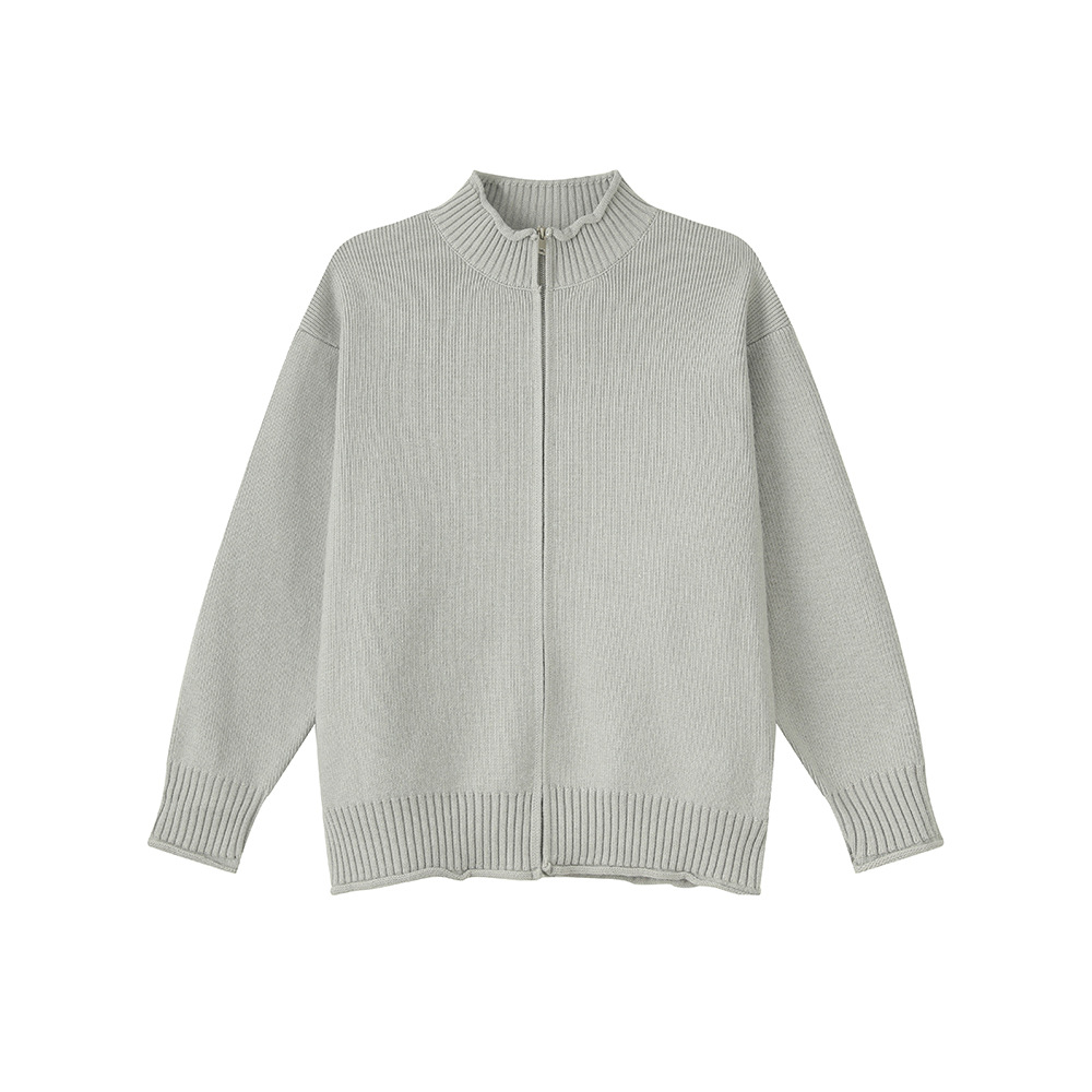 MTLCLOTHES Hombres| Collar simple antiguo estilo de dinero básico cremallera casual jersey cardigan chaqueta de punto de moda universal