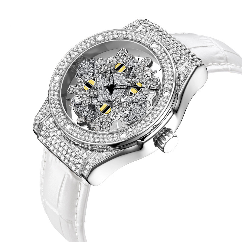 In Stock: Zido High-end Brand Rotating Bee Watch, Popular Item From Douyin Live Broadcasts, Diamond-encrusted Women's_voghion.com