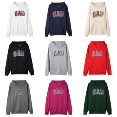 GA 2025男女装秋冬潮牌刺绣连帽卫衣毛圈款宽松休闲连帽卫衣