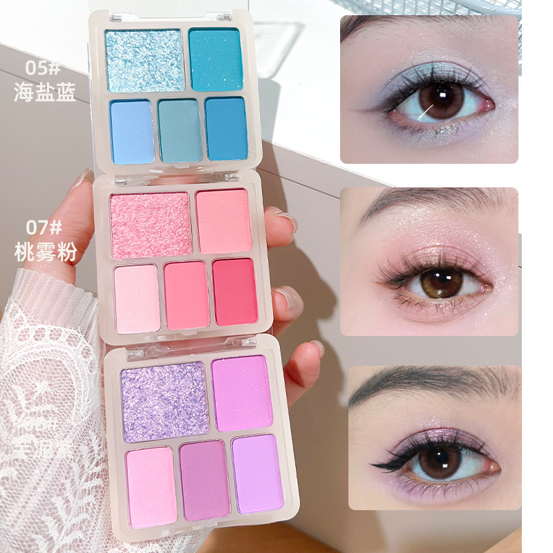 Korean-Style Five-Color Eyeshadow Palette, Matte, Sparkling, Pearlescent, Fine Shimmer, Highlighter, Blush Palette, Brightening, Multi-Purpose, Affordable Makeup