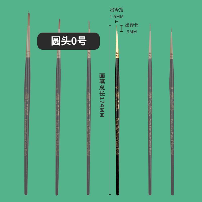 Windsor Newton Black Swan Watercolor Brush Nylon Round Head / Flat Head Black Short Strip Acrylic Brush Watercolor Brush