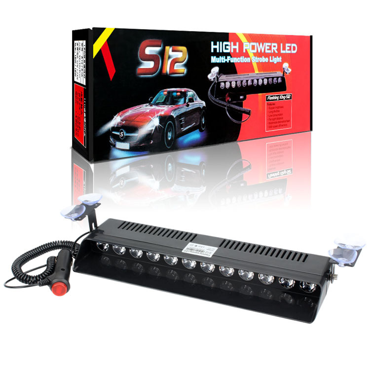 Foreign trade S12 car suction cup strobe light 12LED high brightness spotlight shovel type front suction cup strobe light