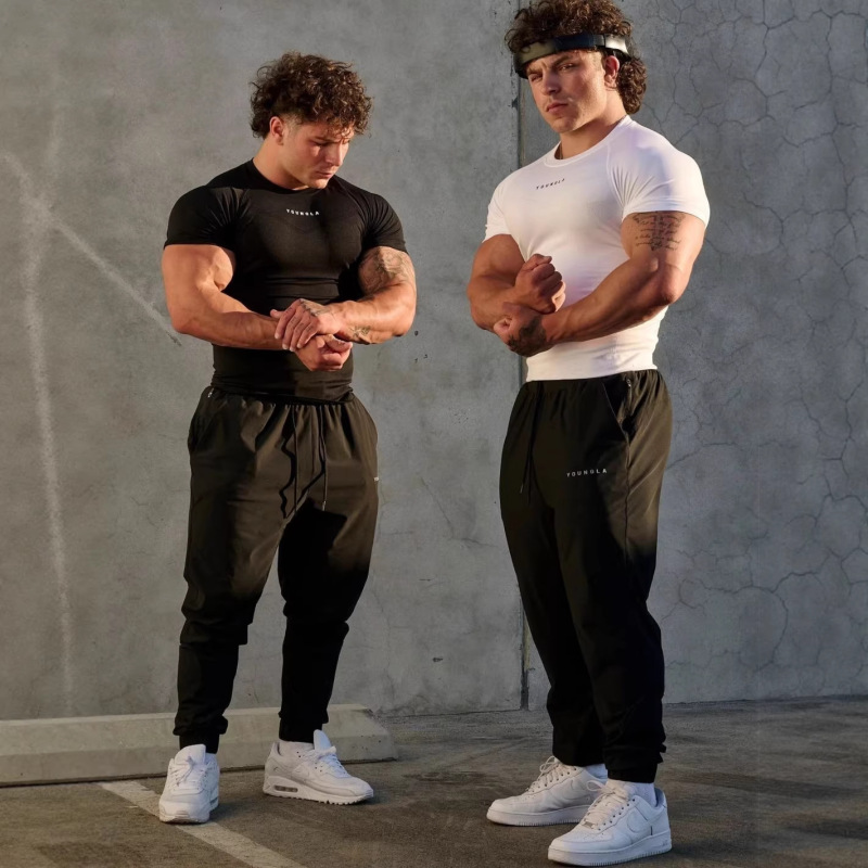 Youngla Men's T-Shirt Sports Fitness Quick-Drying Breathable Elastic Fitness Clothing Jogger Running Basketball Wear