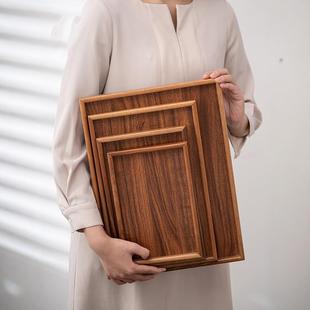 Walnut Tray Rectangular Large Tray Pastry Tray Household Snack Wooden Tray Hotel Tableware Tray Tea Tray