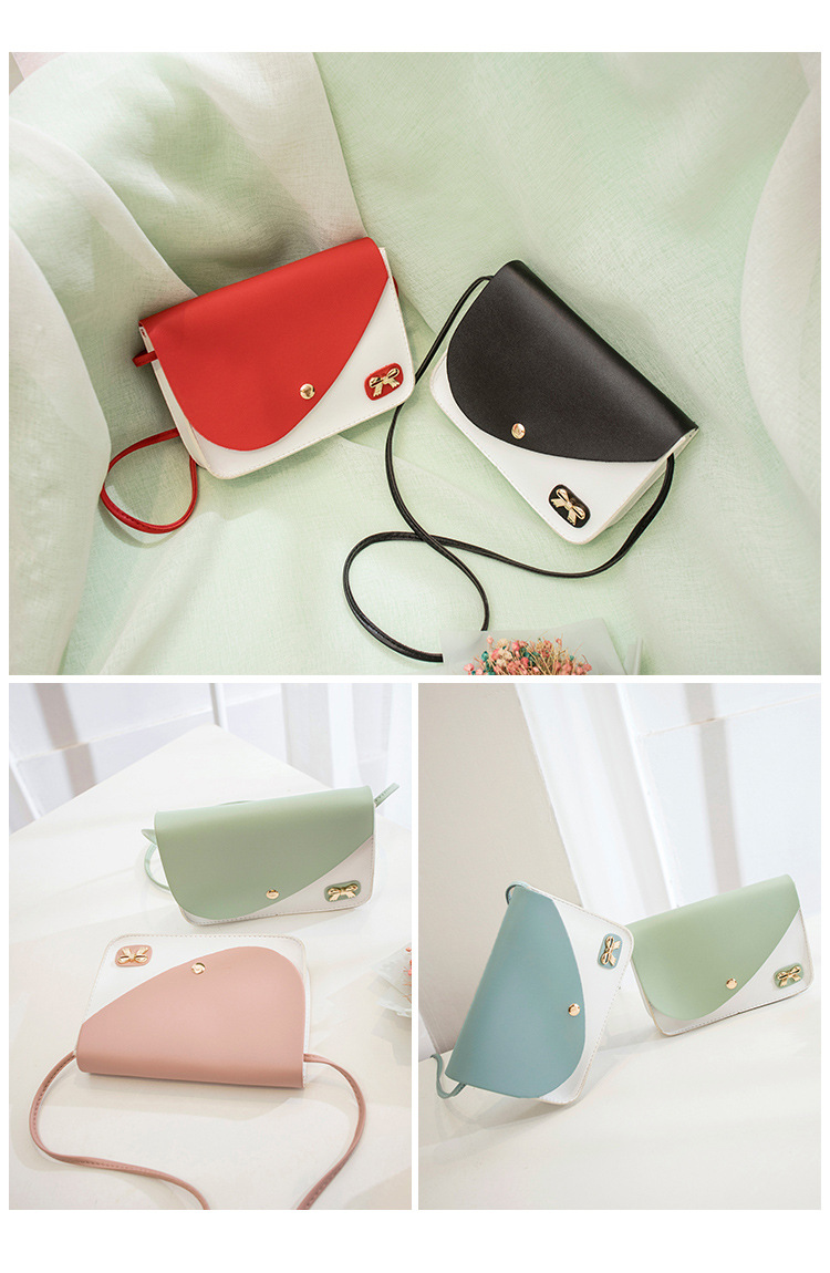 New Women's Bow Square Bag Hit Color Popular Shoulder Bag display picture 4