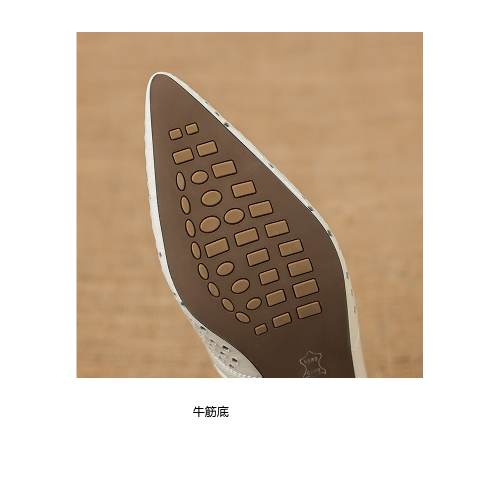 Sandal nữ gót thấp 5.5 cm mũi kín quai ngang khóa một chữ — màu trắng ngà chi tiết 22