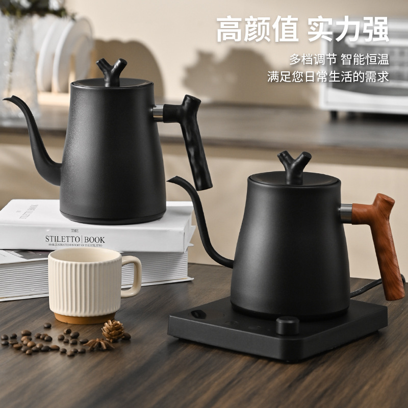 エレクトリックKettleクロスボーダーつまみ温度制御細い口の長い口の手はコーヒーポットのステンレス電気ポットを押し流します。|undefined