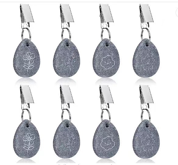 Colgante para mantel, clip para mantel, colgante para mantel con logotipo grabado, colgante con patrón láser, mármol simple