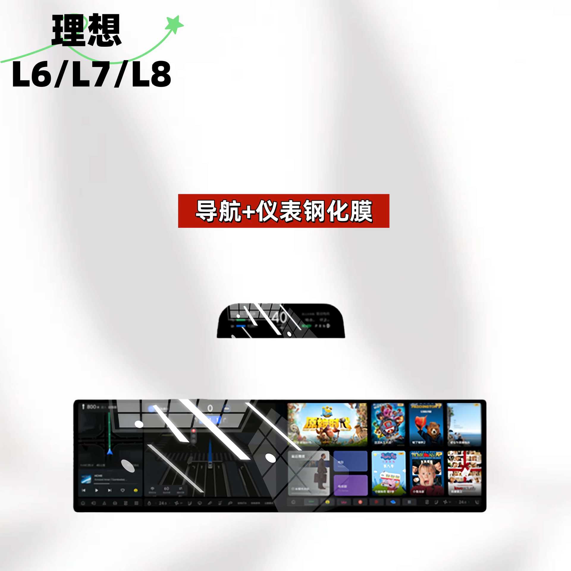 Suitable for 25 Models of Ideal L6/L7/L8 Screen Tempered Film Central Control Navigation Screen Interior Protection Film New Version