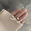 Silver needle, fresh earrings from pearl, silver 925 sample, french style, simple and elegant design, wholesale