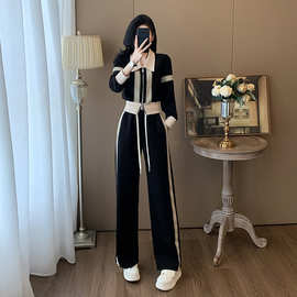 2026年韩版潮牌秋新款时尚开衫套装女高级感休闲运动服洋气两件套