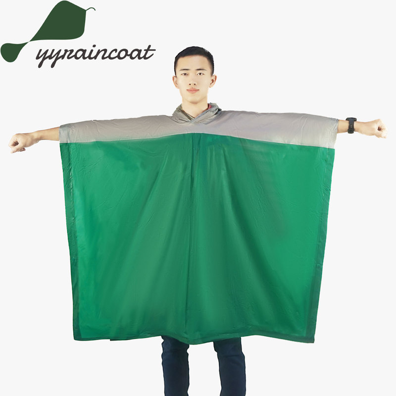 Factory custom raincoat Cape PVC pullover hooded riding long poncho ultra light adult full body explosion-proof raincoat