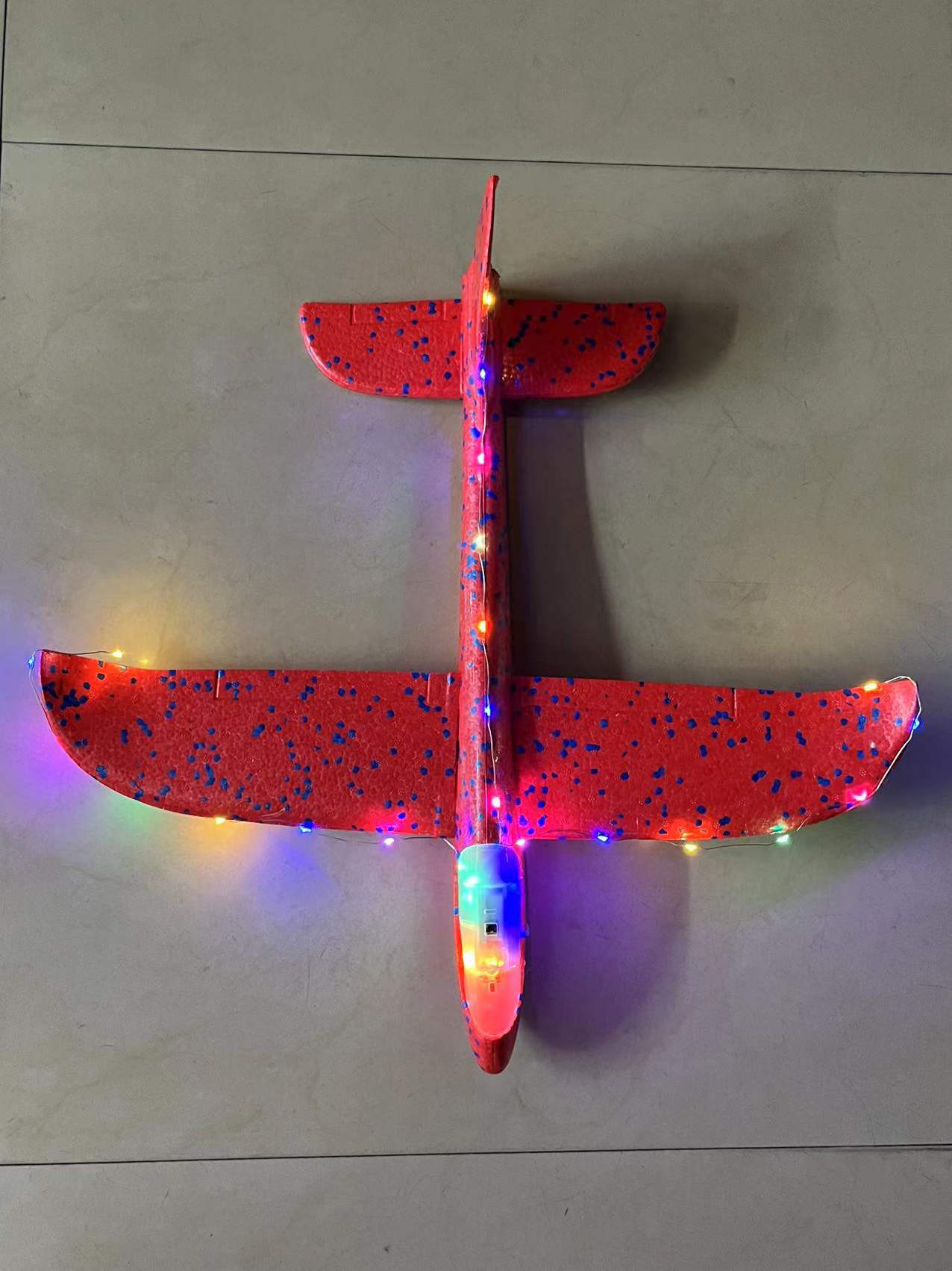 LED发光手抛泡沫飞机 特技回旋滑翔机儿童玩具泡沫飞机大号48cm详情19