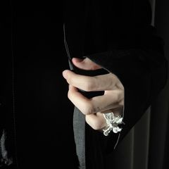 白鸢尾戒指 小众设计清冷风开口可调节