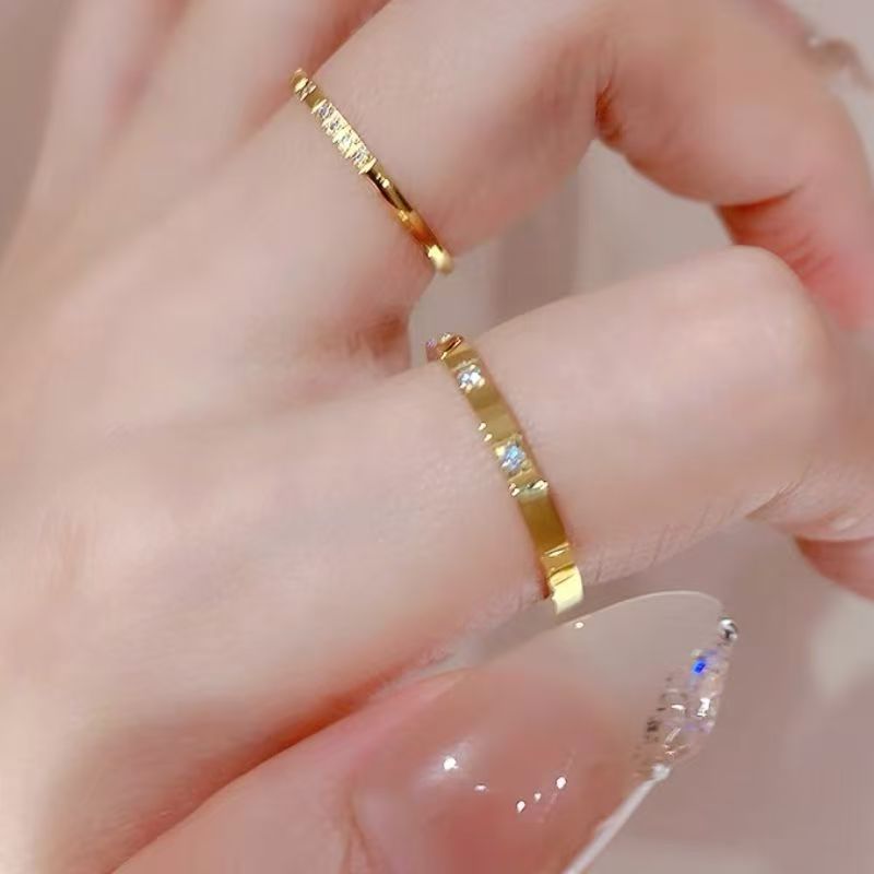 Japanese and Korean Style Light Luxury High-End Ring, Simple, Fashionable, Versatile, Exquisite, Romantic, Personalized Couple Ring
