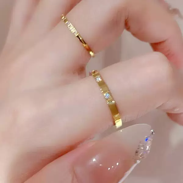 Japanese and Korean Style Light Luxury High-End Ring, Simple, Fashionable, Versatile, Exquisite, Romantic, Personalized Couple Ring