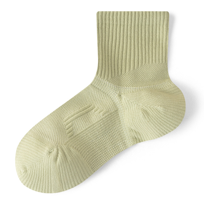 Women's Mid Calf Athletic Socks Seamless Terry Cloth Sweat Absorption Shock Absorption Professional Basketball Fitness Running Badminton Socks_voghion.com