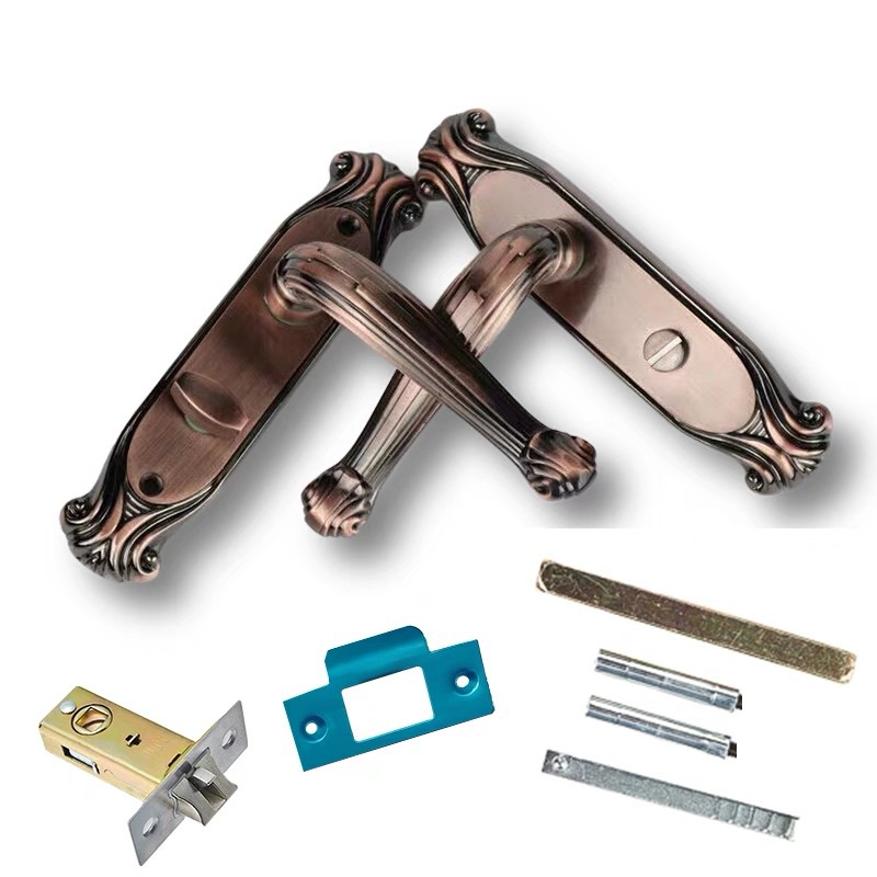 Cerradura de la puerta del inodoro aleación de zinc cobre rojo arco cóncavo cerradura del baño Universal