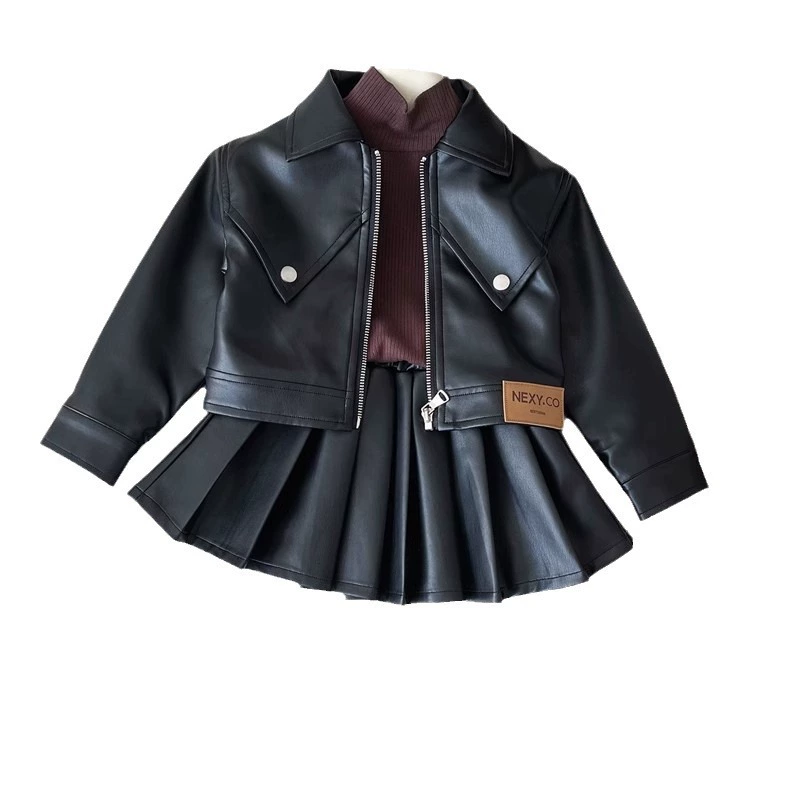 Set, children's jacket, pleated skirt, autumn, internet celebrity, Korean style