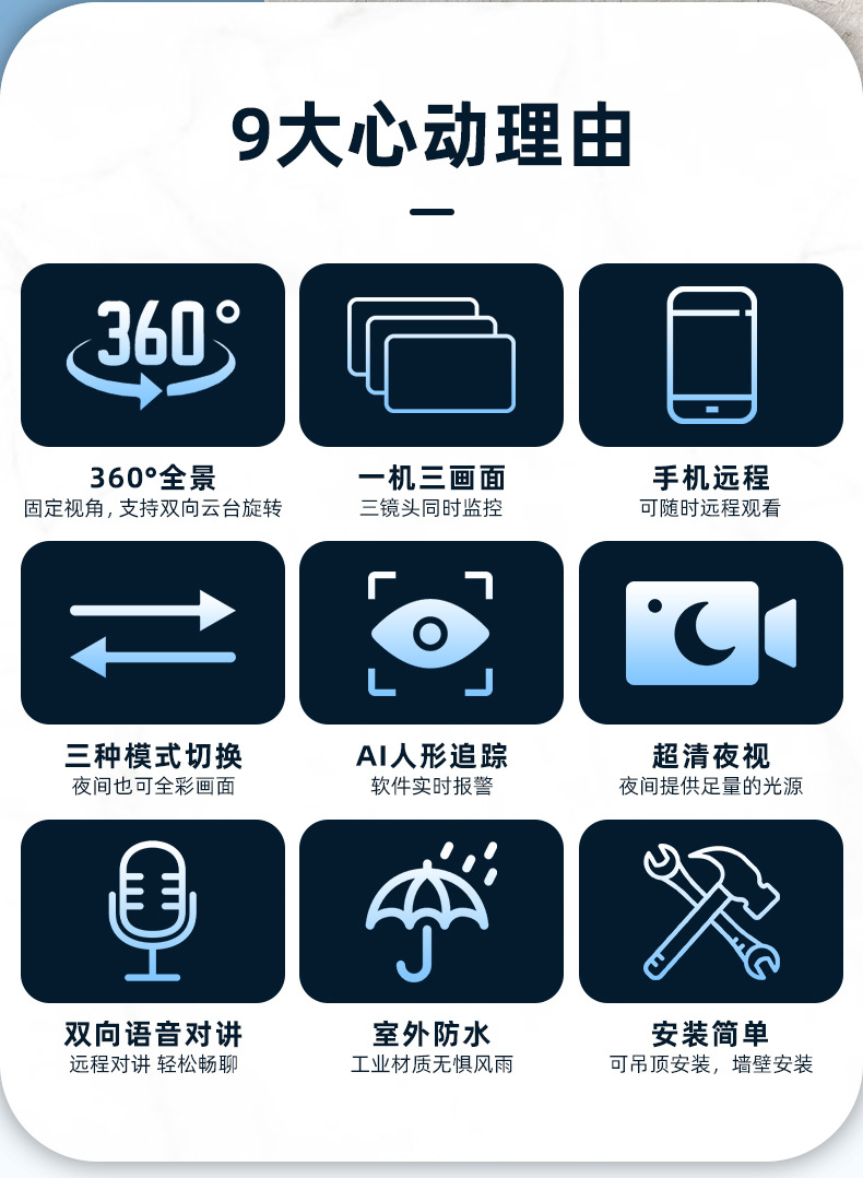监控器家用远程手机全景安防高清