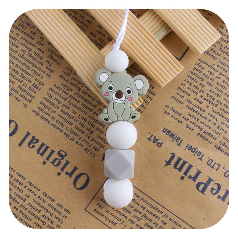 Bebé molar mordedor masticable colgante accesorios de joyería para niños mordedor palo dibujos animados silicona Koala teether collar