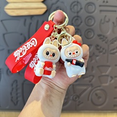 クロスボーダーラブブコーラキーホルダーかわいいラブブ人形バッグペンダント車のキーチェーンリング人形マシン