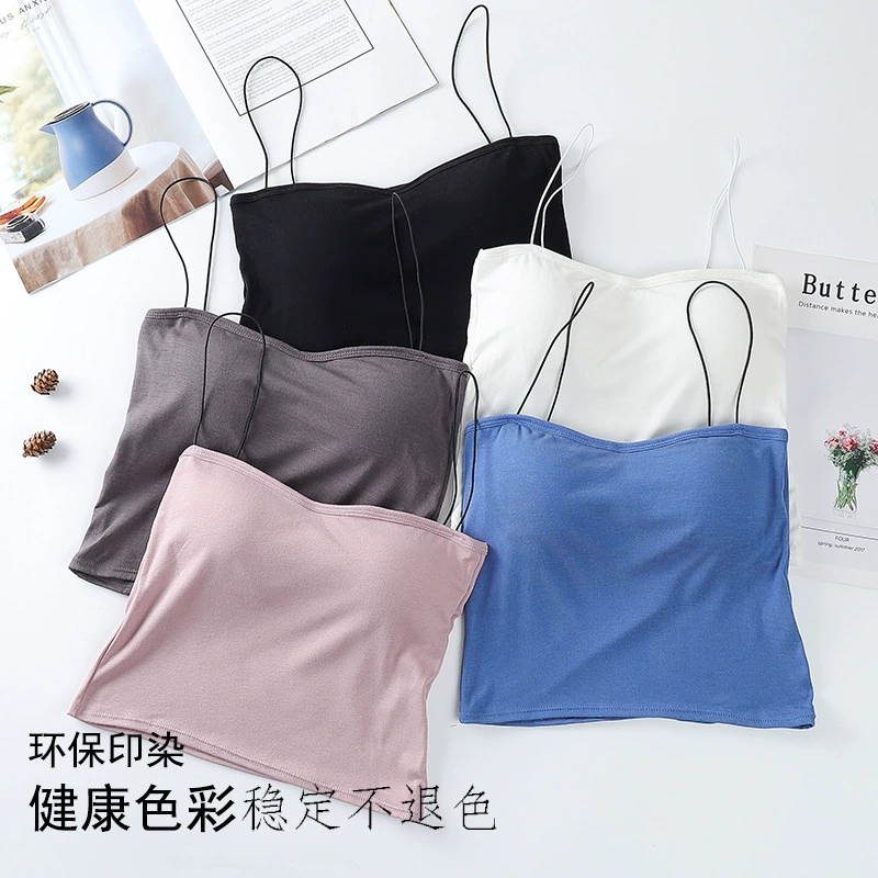 Красивый жилет-слинг для девочек с рисунком маслом и подкладкой для груди, универсальная верхняя одежда, короткая Студенческая верхняя часть из чистого хлопка, нижнее белье для женщин