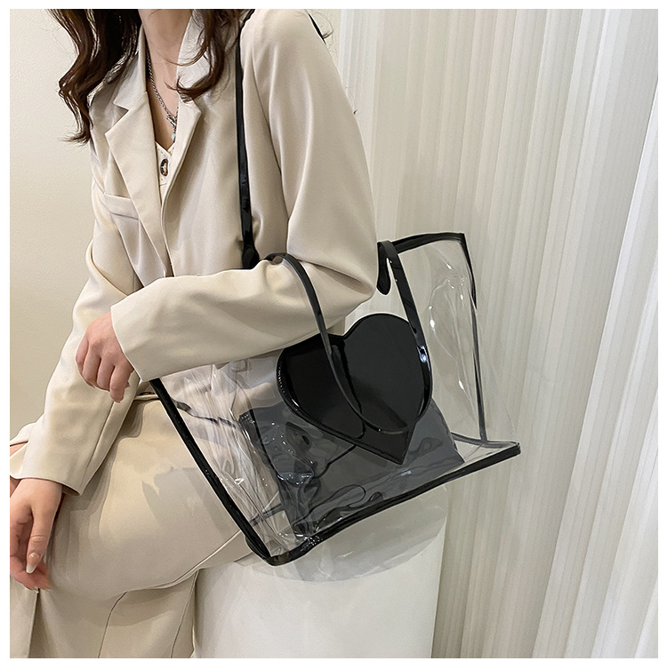 2024 Nouveau sac à main transparent en gelée pour étudiants, sac d'été à bandoulière unique, grande capacité, sac mère et enfant_voghion.com