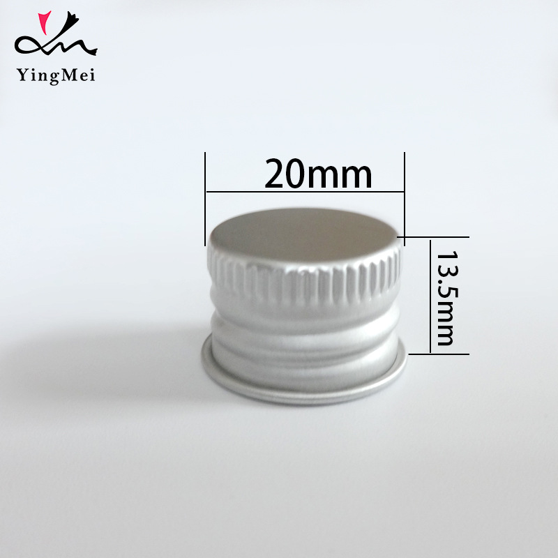 20牙银色螺纹铝盖 20*13mm配PE垫片金属螺纹盖饮料瓶盖电镀铝盖