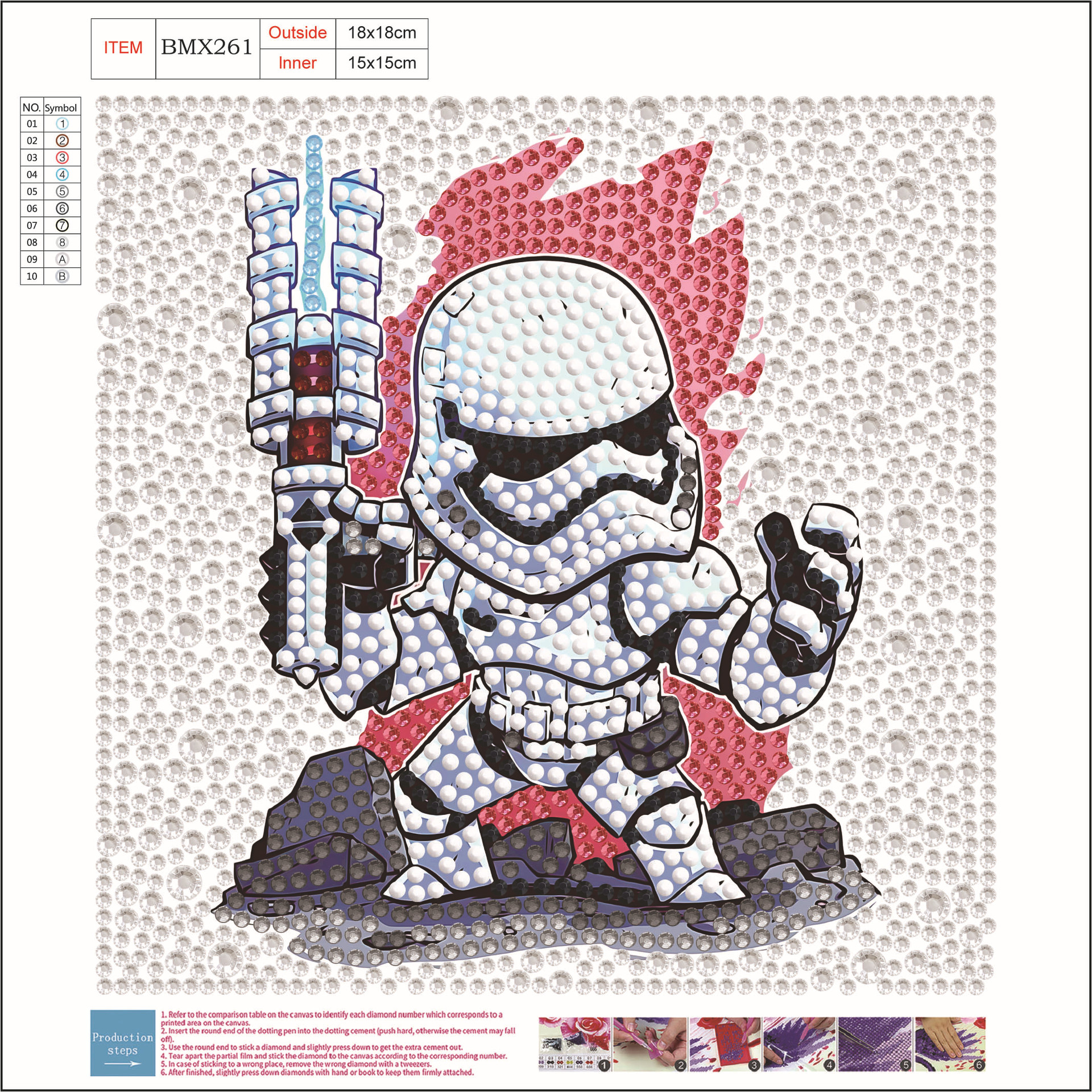 Nuevo kit creativo de pintura de diamantes DIY para niños, diseño de panda de dibujos animados, juguete de niña, pegatinas bonitas, pintura de diamantes completa, transfronterizo