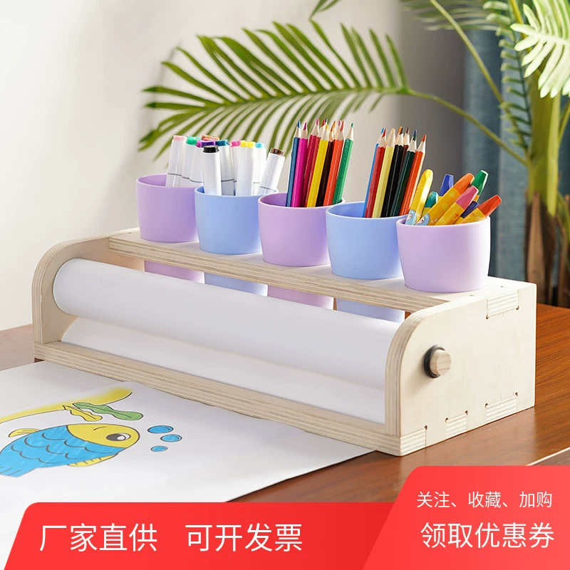 Children's table storage system, toilet paper, drawing paper, scroll for kindergarten, drawing apron, set