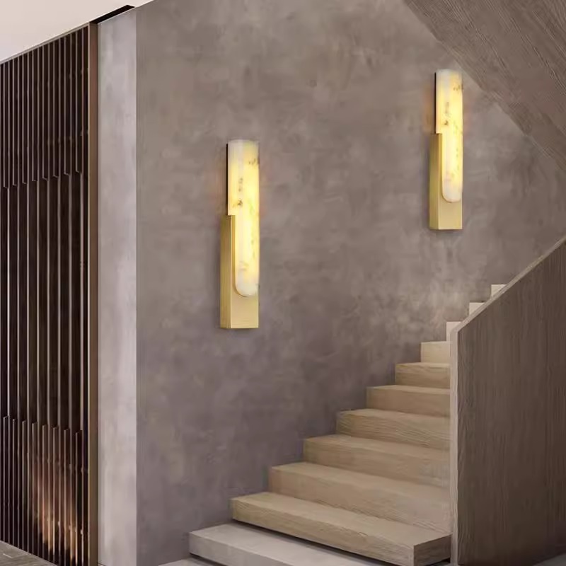 Luz de pared de piedra nublada transfronteriza nórdica simple fondo de sala de estar dormitorio escalera pasillo balcón lámpara de pared lujosa luz de cabecera
