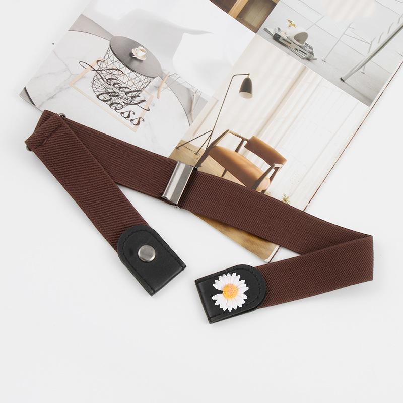 Correa de las mujeres TikTok estilo coreano invisible sin costuras perezoso pantalones cinturón versátil elástico jeans cinturón Internet celebridad