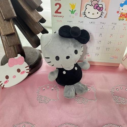 Cartoon hot sale new 50th anniversary charcoal grey KT pendant cute bag hanging ornament plush doll pendant wholesale
