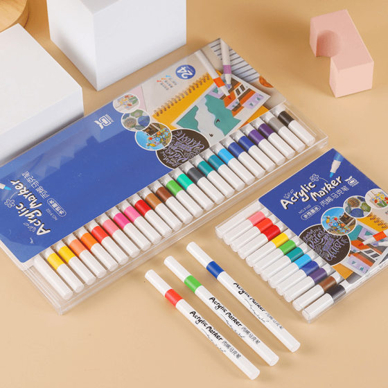 School season [24 Pack free shipping] acrylic marker pen water-based paint pen watercolor pen children's art painting brush