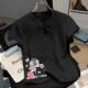 New Chinese-style Hollow-out Short-sleeved Women's T-shirt Summer 2025 New High-end National Style Buckle T-shirt Printed Trendy Top for Women