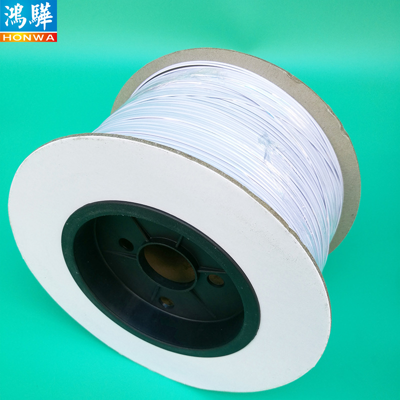 深圳扎耳机线pe材质扎条 绑玩具成卷0.45铁丝白色椭圆形PVC包铁丝