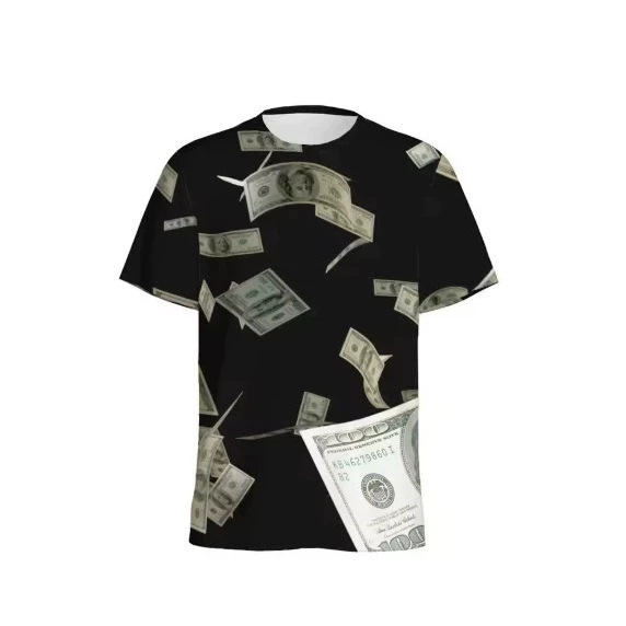 Fashionable Dollar 3D Printed T-Shirt for Men, Summer Casual O-Neck Short-Sleeve with Currency Pattern, Loose Zipper Short-Sleeve Jeans Fashionable Dollar 3D Printed T-Shirt for Men, Summer Casual O-Neck Short-Sleeve with Currency Pattern, Loose Zipper Short-Sleeve Jeans