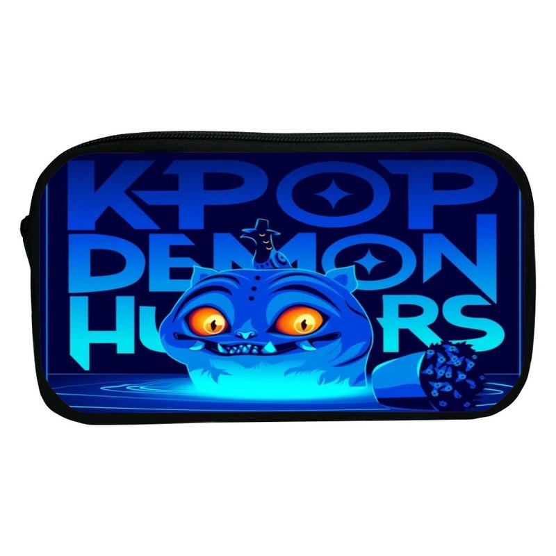 新品印花猎魔女团K-POP笔袋卡通文具袋Huntrix Kpop小学生收纳包|undefined