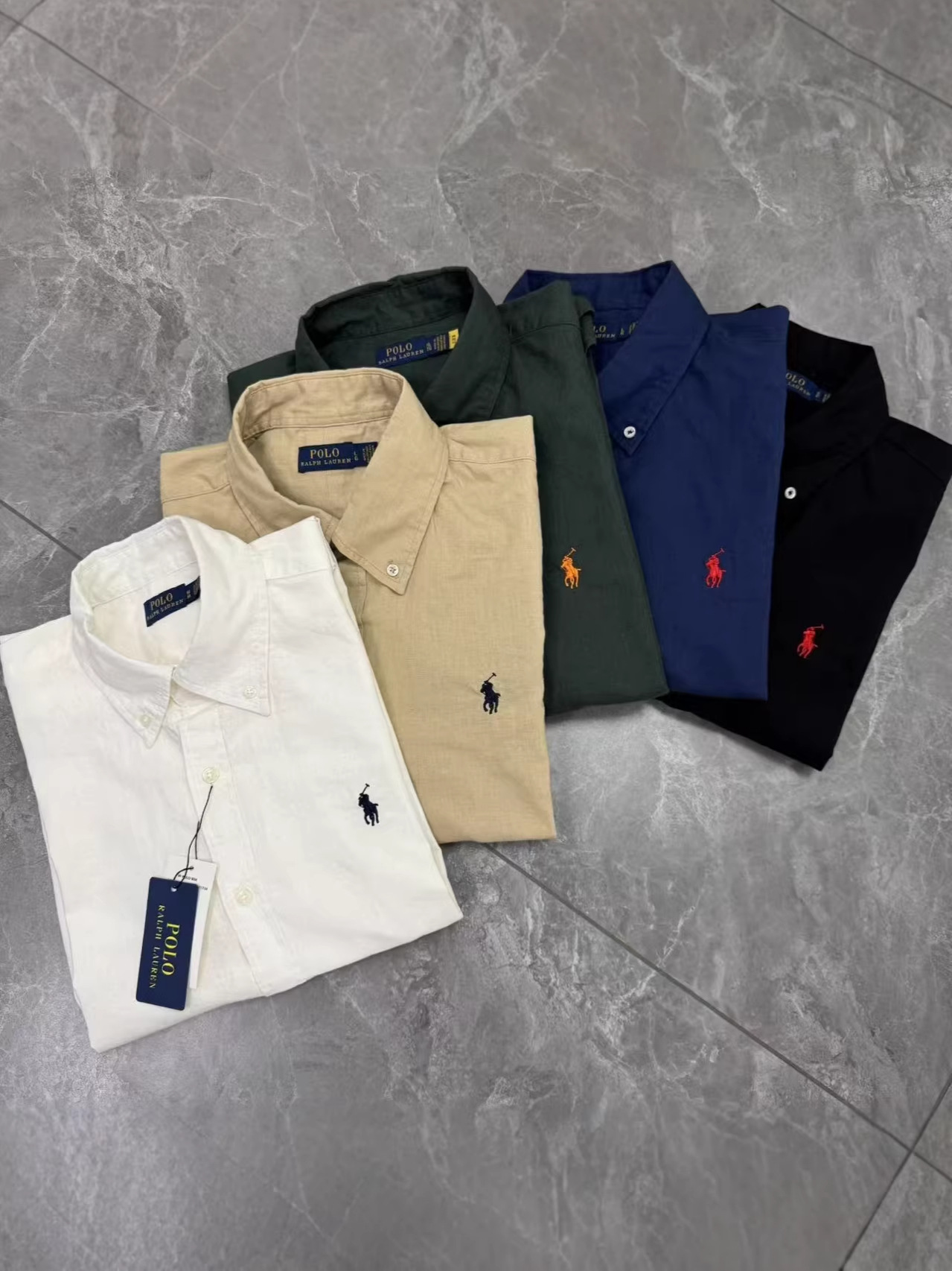 Kişi və qadın üçün kətan köynək, uzunqol, Ralph Lauren üslubu