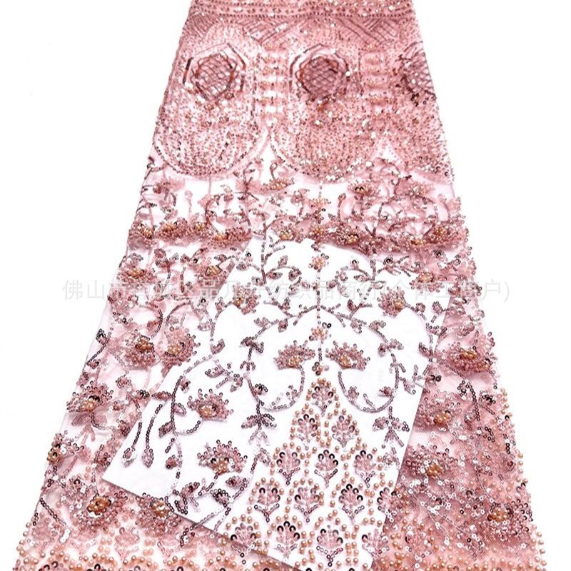 2026 nuevo diseño de fabricantes pesados cuentas bordadas tela de vestido de noche de lujo de alta calidad al por mayor
