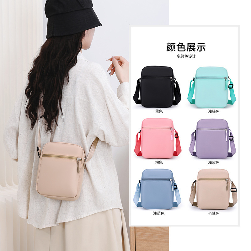 Simple women's bag, solid color, cross-border mini square shoulder bag, casual shoulder bag, crossbody bag, lightweight phone pouch