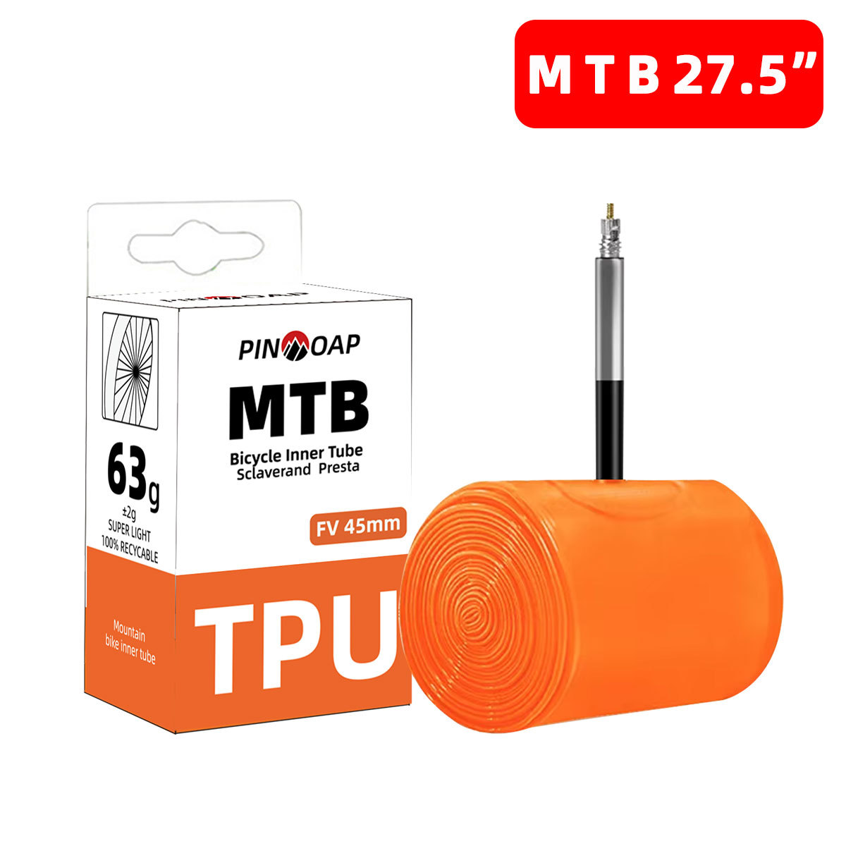 TPU tubo interno 63g bicicleta de montaña ultra ligera neumáticos de boca de desgaste accesorios de bicicleta portátiles fáciles de cambiar transfronterizos