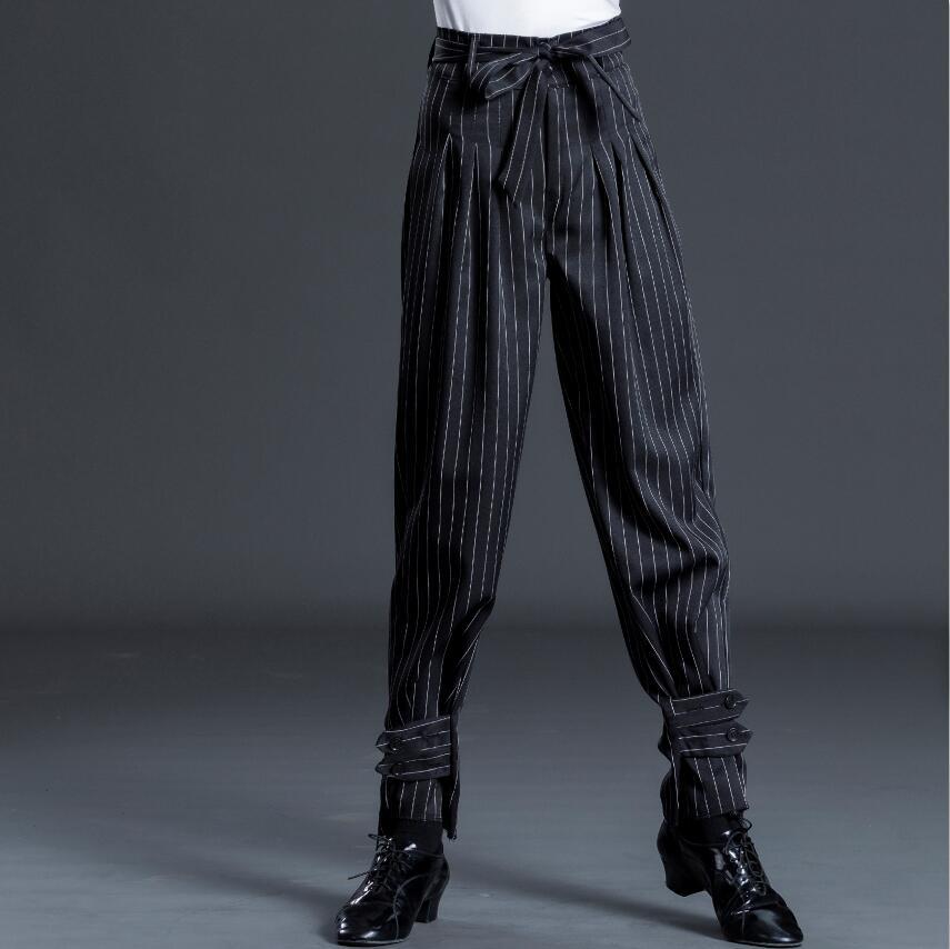 Black striped pants + belt