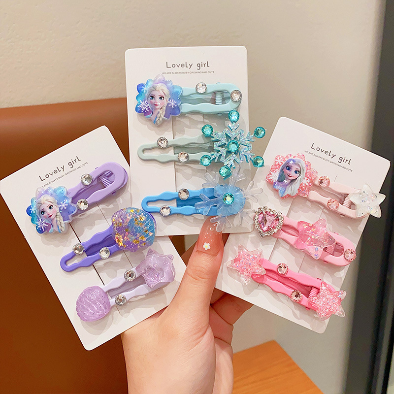 Horquilla de hielo y nieve para niños de verano Clip de flequillo princesa Aisha Clip de pico de pato para niña Sanrio Accesorios para el cabello para estudiantes