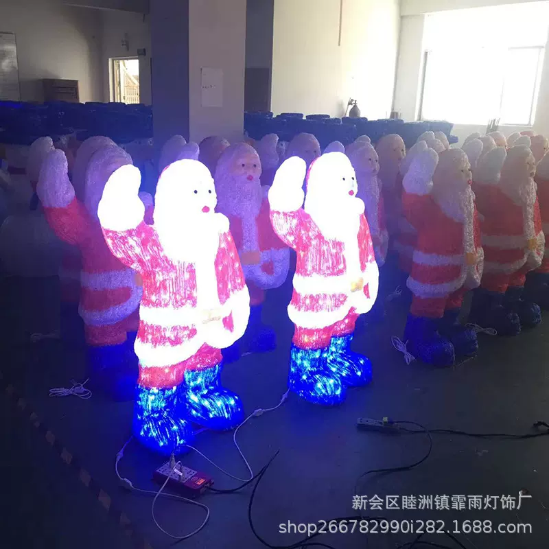圣诞老人3D造型装饰灯户外室内滴胶立体LED造型灯雪人节日灯
