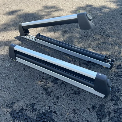Suv Car Roof Ski Rack with Lock, Roof Rack for Ice and Snow Sports, Snow Sled Rack, Luggage Rack, Aluminum Alloy for Single and Double Boards (Roof rack) - no-need-to-drill-holes-ski-rack-silver
