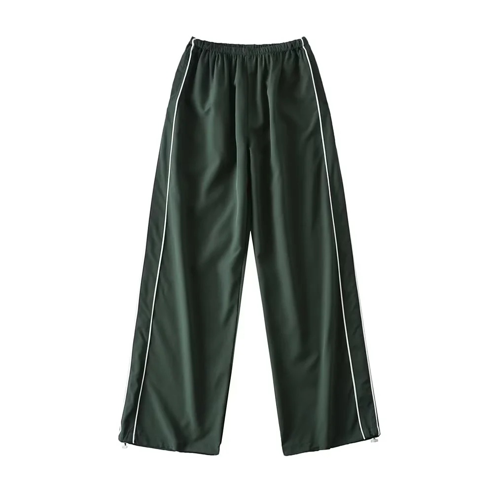 2023 nuevos Pantalones deportivos rectos de secado rápido sensible al aire de las mujeres de Europa y América caliente delgada casual cintura alta pantalones de pierna ancha image 8