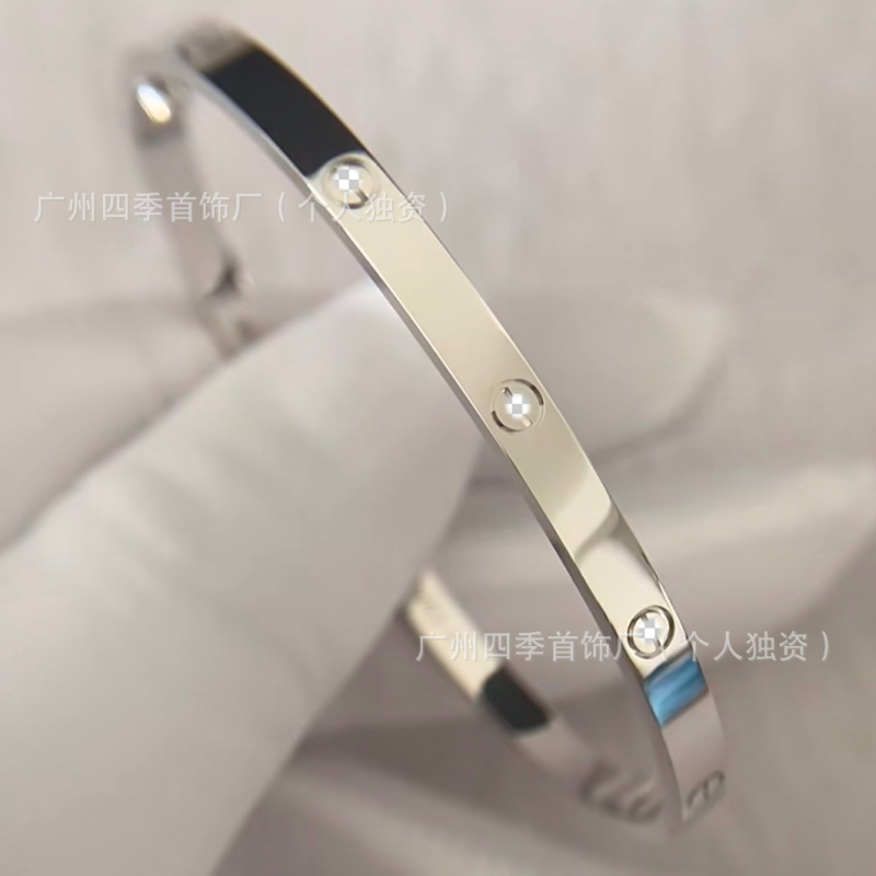 高版卡家经典LOVE满天星手镯CNC男女手环玫瑰金厚镀18K金满钻V金|undefined